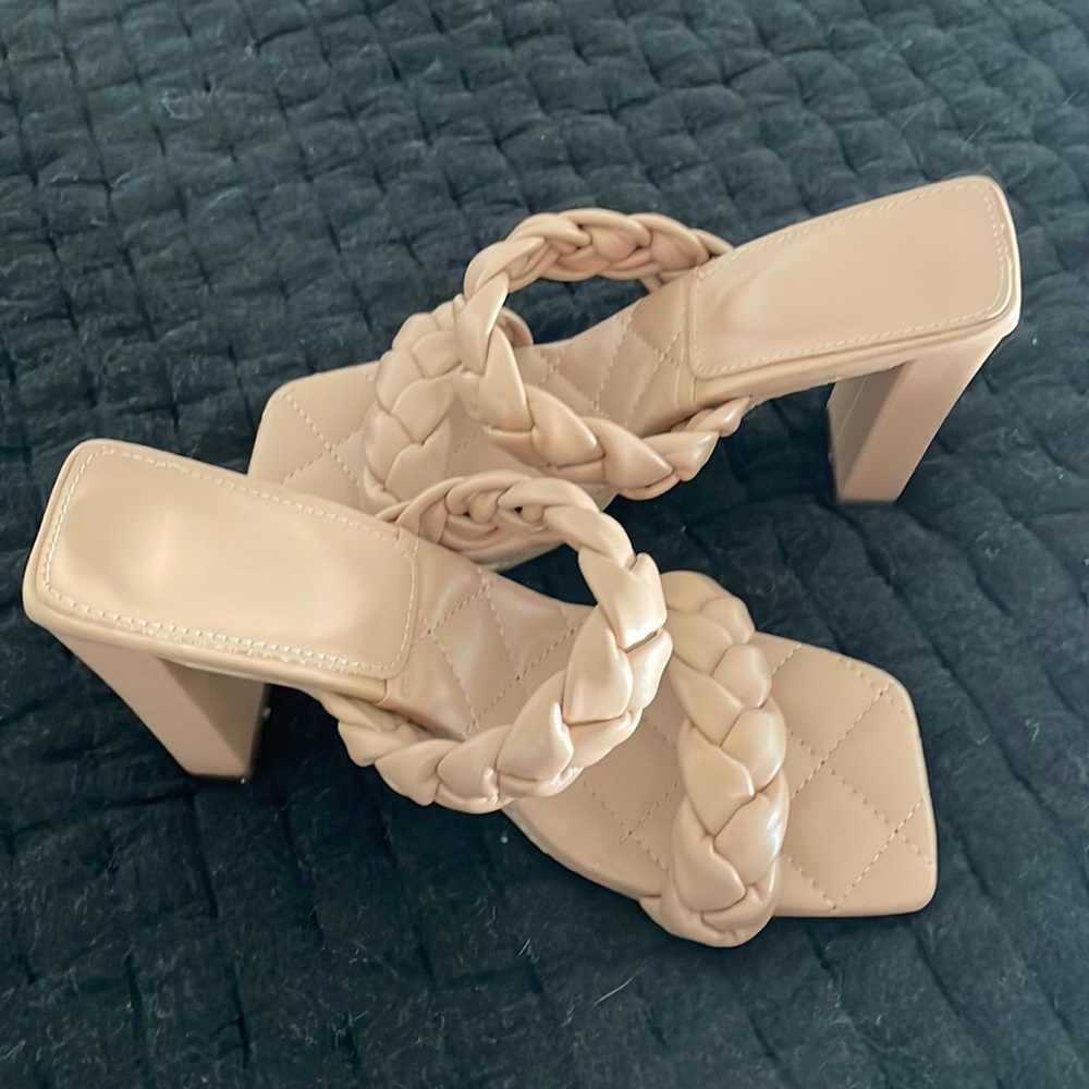 Tan Braided heels